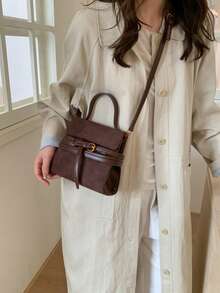 Niche Design Matte Handbag For Women, 2025 New High-End Commuter Shoulder Crossbody Bag, - Coffee - View 3