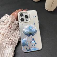 Blueandwhiteroses phone case suitable For  S21 S22 S23 S24 S25 Ultra Plus  S23 S24 FE  A03CORE A03S A04E A04 A05 A05S A06 A12 A13 4G 5G A13 A15 A16 A24 A25 A32 A35 S20FE S20PLUS S20ULTRA S20 S21FE A34 printed colored silver phone case luxury matte hemming anti-drop IMD color personalized laser backplane protection cover - Blueandwhiteroses2_SKU rebanadas en concha plateada - Ver 4