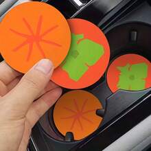 1/2pcs Set Cute Fruit Pattern Car Cup Holder Coasters - Non-Slip Cupholder Mats, Suitable For Car Interior Decor, Multipurpose Coasters For Car Cup Holders And Home Desktops