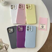 高级青春粉色液态硅胶纯色手机壳 - 超精准摄像头开孔和防刮保护 - 淺粉色 - 查看 8