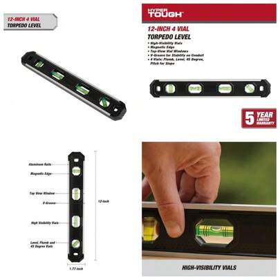 Nivel de torpedo de 12 pulgadas con ampolla para medición y nivelación de precisión