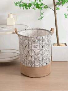 1 Piece Of Geometric Pattern Dirty Clothes Storage Basket, Waterproof And Foldable Fabric Laundry Basket, Suitable For Home, Long Pants, Shoes, Jeans, Boots, Skirts And Other Clothing Storage, Laundry Basket, Laundry Basket, Bathroom Storage Box, Storage Basket, Foldable Laundry Basket, Foldable Fabric Multi-Functional Miscellaneous Toys Storage Bucket - Multicolor - View 1