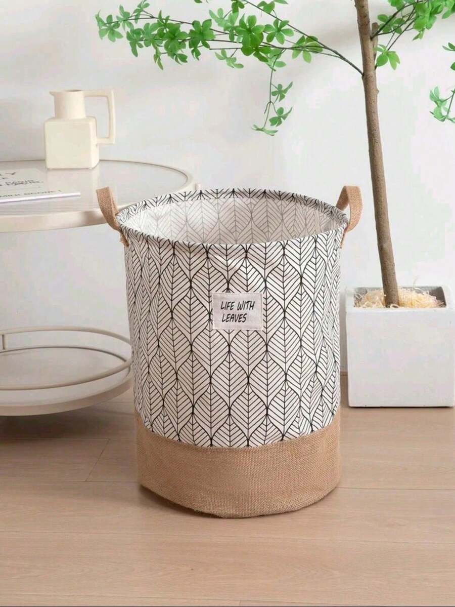 1 Piece Of Geometric Pattern Dirty Clothes Storage Basket, Waterproof And Foldable Fabric Laundry Basket, Suitable For Home, Long Pants, Shoes, Jeans, Boots, Skirts And Other Clothing Storage, Laundry Basket, Laundry Basket, Bathroom Storage Box, Storage Basket, Foldable Laundry Basket, Foldable Fabric Multi-Functional Miscellaneous Toys Storage Bucket - Multicolor - View 1