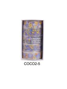 5 role/cutie bandă decorativă transparentă cu margarete de vară, 0,6 inch * 78 inch, bandă decorativă impermeabilă din PET, potrivită pentru ambalarea cadourilor, meșteșuguri DIY, decorarea rechizitelor de studiu și birou, decorarea cadourilor de Ziua Mamei și de Ziua Recunoștinței