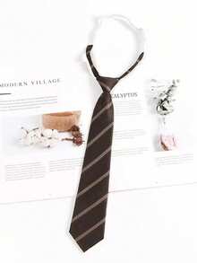 1条日式女童条纹领带，JK制服领带 - 咖啡棕 - 查看 5