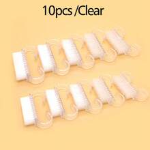 10 piezas/50 piezas Cepillo pequeño de limpieza de uñas, Cepillo de limpieza de polvo de uñas, Cepillo de cutículas - Multicolor - Ver 12
