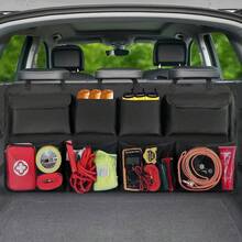 1pcs/2pcs Car Trunk Organizer, Large Capacity Car Organizers And Storage With 8 Pockets, Waterproof Backseat Hanging Organizer For SUV, Truck, MPV, Interior Accessories For Men And Women - 黑色 - 查看 7