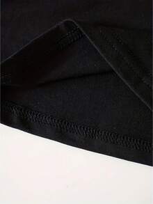 Women's Valentine's Day Pattern T-Shirt - Black With Red Roses And Heart Print, Casual Crew Neck Short Sleeve Top, Machine Washable, Comfortable Year-Round, Romantic Outfit, Durable Printed Design Minimalist Style Sweatshirt,Vestidos Elegantes De Mujer - 黑色 - 查看 5