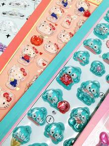 Cute Cartoon Music Melody Anime Stickers, 3D DIY Handmade Mobile Phone Decorative Stickers, Girls' Gift, Handicraft Toy, Colors And Styles Sent Randomly - Multicolor - View 3