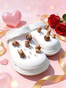 5pcs/10pcs Capybara Shoe Charms, Cartoon Animal All-Match Beach ABS Plastic Shoe Decorations, Cute Cartoon Simple Fashion Versatile Shoe Accessories, Suitable For Sandals, Clogs, DIY - Brown - View 13