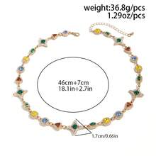 1 Set Luxury High-End Bracelet Fashion Niche Commute Design Jewelry Set, Colorful Crystal Flower Asymmetrical Necklace & Bracelet Exquisite Accessories, Suitable For Holiday Gifts And Attending Important Gatherings - Four-pointed Star - View 3
