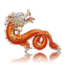 Chinese Dragon Zodiac Alloy Keychain, Exquisite Car Pendant, Daily Commuting Highlights, Decoration Pendant, Essential Gift For Office Workers, Super Thoughtful Gift For And Relatives. - 深色龍 - 查看 7