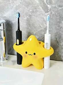 1个卡通星星牙刷架，儿童浴室牙刷收纳架，家用电动牙刷架，浴室储物架