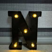 1 buah Lampu Dekoratif Huruf & Angka Hitam & Emas, Cocok untuk Acara Keluarga, Ulang Tahun, Lamaran, Pernikahan, Penggunaan Dalam/Luar Ruangan, Untuk Dewasa & Anak-anak, Desain Huruf Kreatif [Baterai Tidak Termasuk] - Lampu huruf - View 31