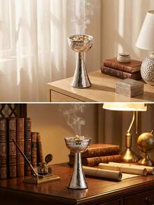 1 Peça/Conjunto Queimador de Incenso de Metal do Oriente Médio Árabe, Design Minimalista Martelado, Adequado para Ação de Graças/Natal/Dia das Mães, Também Adequado para Oração Doméstica, Decoração Doméstica, Decoração de Escritório, Decoração de Casamento, Exibição na Sala de Estar, Pode Ser Usado como Presente de Feriado, Presente de Aniversário, Presente de Formatura, Presente de Casamento, Presente para Namorada, Presente para Ela, Presente de Inverno - Multicolorido - Visão 10