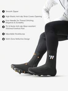 WEST BIKING Cycling Shoe Covers Lycra Fabric Windproof Heat Retention Kevlar Anti-Slip Wear-Resistant Pad Adjustable Tightness Autumn Winter Bicycle MTB Cycling Shoe Covers