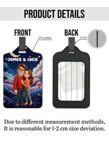 1 thẻ hành lý kiểu hoạt hình tùy chỉnh, thẻ hành lý cá nhân hóa, quà tặng đám cưới, phụ kiện du lịch - quà tặng cho cặp đôi - Như được hiển thị - Xem 12