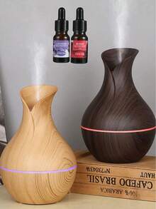 USB木纹创意加湿器，精油香薰加湿器，适合秋冬季节，营造温暖氛围，圣诞节和新年礼物 - 彩色 - 查看 1