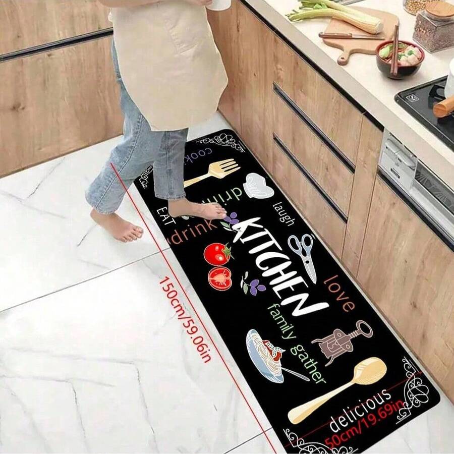 Multi-Size Non-Stick Kitchen Mats, Non-Slip Absorbent Memory Foam Mats, Soft Waterproof Cushioning Pads, Hallway, Living Room And Bedroom Carpets, Kitchen, Hallway, Bathroom, Sink, And Machine Washable Quick-Dry And Machine Washable - Multicolor - View 1
