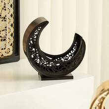 Bandeja para almacenar alimentos con forma de luna, plato para servir frutas, postres, aperitivos, plato decorativo para fiestas y uso doméstico. - Negro - Ver 3