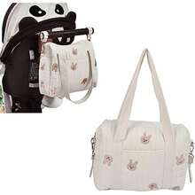 Organizador para Cochecito de bebé, Bolso Universal para pañales de bebé con Cremallera, Bolso de mamá Bordado para pañales, teléfono, Llaves, Juguetes, artículos de bebé (Bolsa Conejo) - / - Ver 4