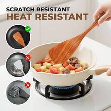 Natural Teak Wood Cooking Utensils Set - 4pcs Wooden Spoons Cooking With Ladle, Spatula, And Slotted Spoon, Premium Kitchen Tools Chefs - 4Pcs Set - View 3