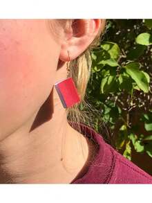 A Pair Of School-Year Opening Season Three-Dimensional Book-Shaped Pendant Earrings, Stylish, Fashionable And Novel. Creative Earrings Suitable For Both Men And Women For Daily Wear. - Multicolor - View 3
