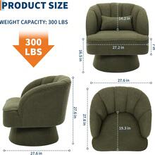 Living Room Chairs - Green-teddy Fleece - View 2