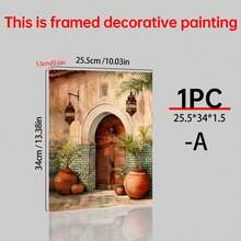 1/6 Canvas Poster Of Islamic Architecture. Bohemian Oriental Arch Watercolor Poster. Islamic Art, Middle Eastern Decor. Ideal For Wall Decor In Living Room, Bedroom, Hallway, Dining Room And Office Corridor. Home Decor And Wall Art! Interior Decoration. Room Decor Aesthetics, Frame Optional - Multicolor - View 43