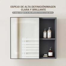 Mueble Kit Para Baño Gabinete Organizador Con Lavabo Grifo Y Espejo - Gris - Ver 3