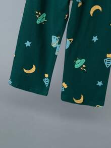 6件套男童卡通宇航员和恐龙印花长袖睡衣套装，轻薄家居服，春夏秋季 - 彩色 - 查看 4