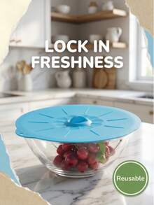 1个硅胶密封保鲜盖，微波炉碗盖，耐高温防溅锅盖，适用于热食防溅，餐具密封保鲜，水果保鲜，防水防油，易于清洁，是一款流行的厨房小工具。