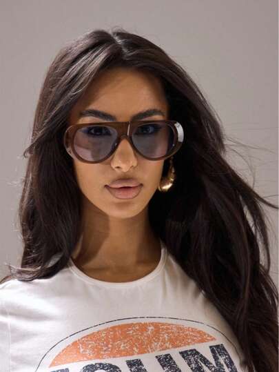 1pc Plastic Geometric Personalized Best Friend Style Delicate Women Fashion Glasses For Rave Party Tropical Beach Vacay Outdoor Casual Activities Going Out Outfit Accessories