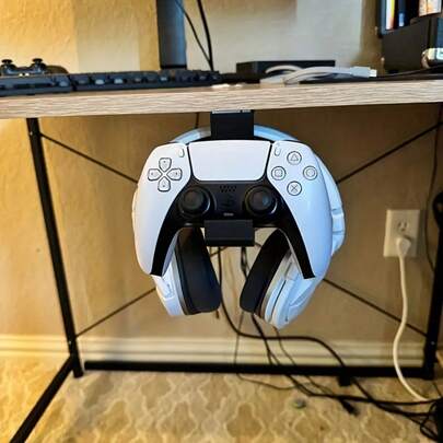 1pc Multifunctional Under Desk Game Controller Holder, Suitable For Headphones, Accessories, Under Desk Controller Hook, Headphone Storage Rack, Game Controller Storage Rack (This Product Only Includes The Game Controller Holder)