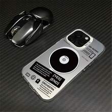 Vintage CD Music Retro Tech Interface Phone Case For  13/14/15/16 - Shockproof Cover, Urban Streetwear Music-Themed Graphic Design - Negro - Ver 4
