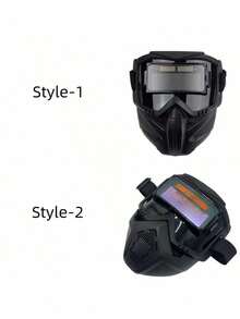 1pc Auto-Darkening Full Face Welding Protection Mask, Detachable Auto-Darkening Welding Safety Goggles, Lightweight Protective Face Shield, Anti-Glare And Anti-Scald, Breathable And Heat-Insulating, Suitable For Industrial, Automotive Repair, Welding Safety Protection And More Scenarios. - Black - View 7
