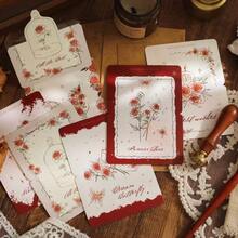 6pcs/Set 3D Butterfly Rose Greeting Cards, Elegant Folding Postcards For Valentine's Day, Flowers, Confessions, Birthdays, Parties, Weddings - Red - View 2