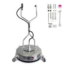 Limpiador de superficies con hidrolavadora de 20", 4600 PSI, 4 ruedas y asas dobles, conexión rápida de 3/8" para entradas de concreto, aceras, terrazas y patios. Accesorio de hidrolavadora. - Plateado - Ver 1