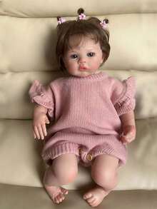 48cm 19inch Reborn Doll With Realistic Appearance Soft Vinyl Limb, Cloth Body, Visible Veins, 3D-Paint Skin - Ideal Baby Toy For 3+ Girls Dress Up - Púrpura polvoriento - Ver 3