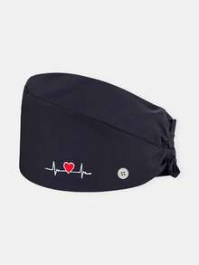 1pc Unisex ECG Embroidered Surgical Cap - Medical Nurse Doctor Surgical Cap, Kitchen Chef Oil & Smoke Proof Work Cap (Multiple Colors Available) - Electrocardiogram - View 5