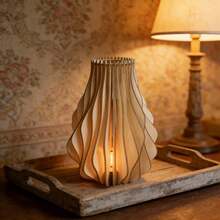 Wooden Wave Pattern Candle Holder, Festival Candle Holder, Holiday Candle Holder, New Candle Holder - Multicolor - View 11