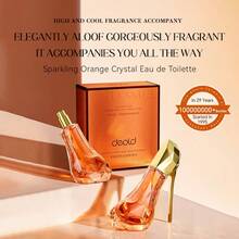 deold 1.0OZ Orange Crystal Stiletto Heel Perfume For Women  Perfumes Originales De Mujer  | Cold-Front Citrus Scent | High-End Glass Design | Luxury Fragrance For Sophisticated Occasions Orange Crystal Heel Perfume Perfumes Women Perfum Perfumes De Mujer Mini Perfume - 珊瑚橙木質香調 - 查看 6