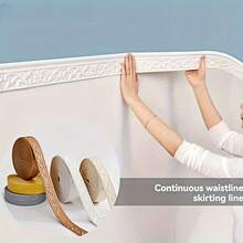 1 Roll 90.55" Self-Adhesive Baseboard, Wall Corner Trim, Door Frame Edge Protector, Home Decor Reinforcement, Decorative Border Trim