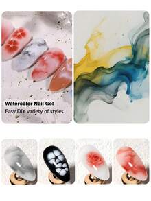 Blooming Gel Nail Polish Set - UV/LED Marble Floral Pattern Manicure Set, Creates Tie Dye Effect | Women's Nail Care Gift Set, Salon/Home Use - Clear - View 2