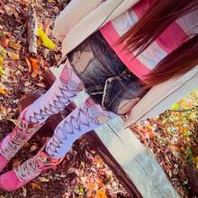 Harajuku Aesthetics Emo Print Lolita Style Tights Y2K Style Punk Print Tights Gothic Style - Multicolor - View 4