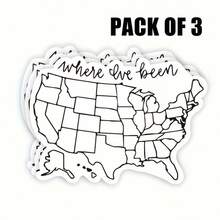 3 piezas Pegatinas de mapa de viaje "Lugares que he visitado" de colores, con tema de EE. UU., regalo del Día de San Valentín, recuerdos de pareja, pegatinas de vinilo resistente al agua con corte a troquelado de 2 pulgadas para portátil, botella de agua, Kindle, regalo para ella - Multicolor - Ver 1