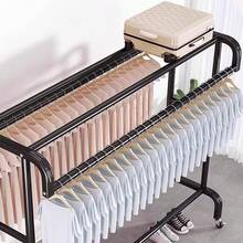 スタンドハンガー ベッドルーム用 ベランダ干し物ラック 簡易家庭用 室内衣類掛け 移動式コートハンガー - ブラック - チェックする 3