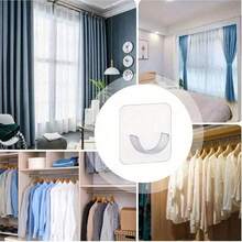 4pcs/2pcs Extendable Curtain Rod Hooks, No Drill Adhesive Curtain Rod Brackets, Horizontal Bar Curtain Hanging Supports, Clip Hooks Bathroom Decor - Multicolor - View 4