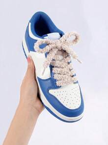 Women's Plush Fuzzy Shoelaces Flat Soft Fluffy Chunky Shoe Laces Thick Strings For Sneakers And Casual Shoes - 米色 - 查看 5