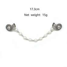 1件复古花朵链条开衫夹女士复古流苏扣斗篷衬衫领女式胸针别针饰品情人节、妈妈、母亲节礼物 - 復古銀色 - 查看 14